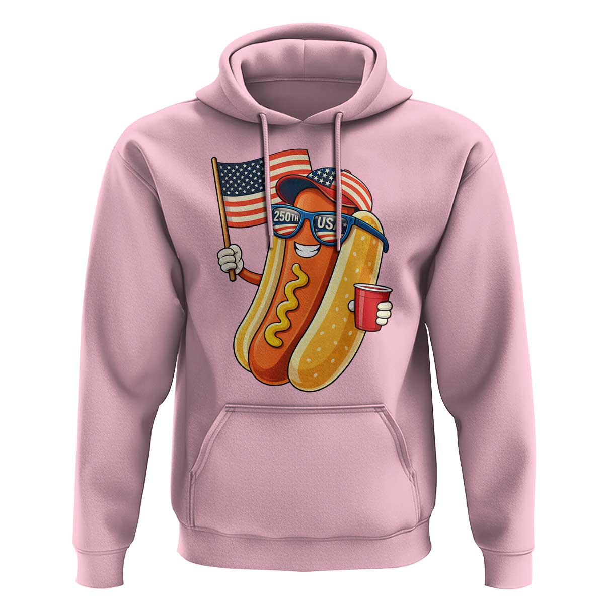 Funny Patriotic Hotdog Hoodie USA 250th Anniversary