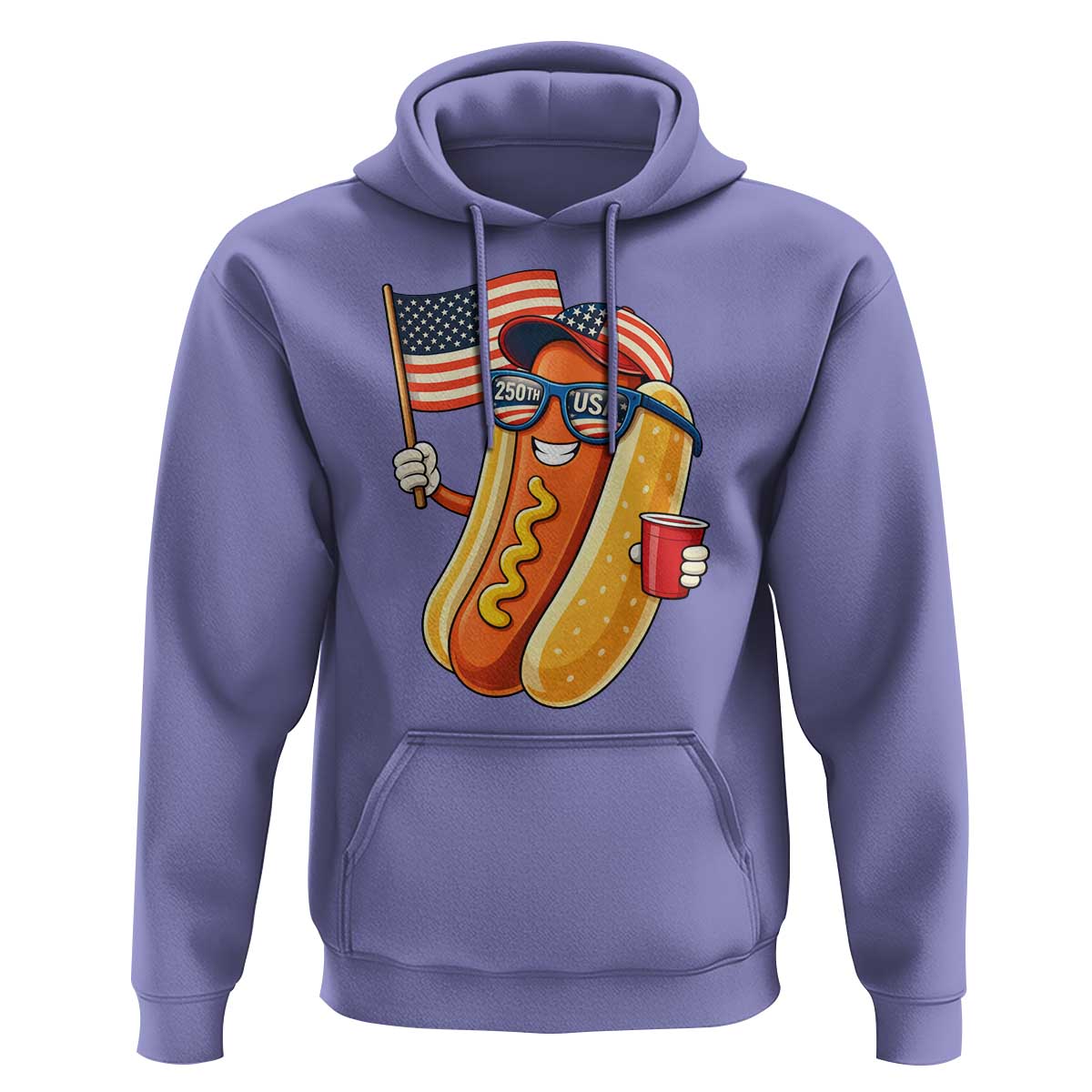 Funny Patriotic Hotdog Hoodie USA 250th Anniversary