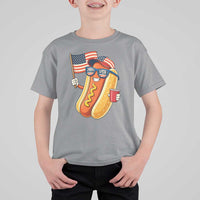 Funny Patriotic Hotdog T Shirt For Kid USA 250th Anniversary