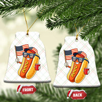 Funny Patriotic Hotdog Ceramic Ornament USA 250th Anniversary