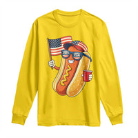 Funny Patriotic Hotdog Long Sleeve Shirt USA 250th Anniversary