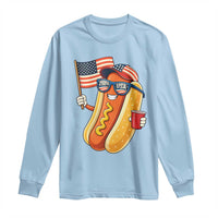 Funny Patriotic Hotdog Long Sleeve Shirt USA 250th Anniversary