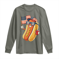Funny Patriotic Hotdog Long Sleeve Shirt USA 250th Anniversary