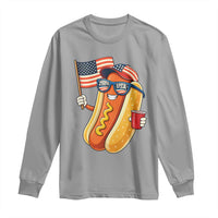 Funny Patriotic Hotdog Long Sleeve Shirt USA 250th Anniversary
