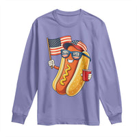 Funny Patriotic Hotdog Long Sleeve Shirt USA 250th Anniversary