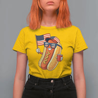 Funny Patriotic Hotdog T Shirt For Women USA 250th Anniversary