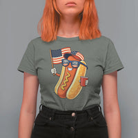 Funny Patriotic Hotdog T Shirt For Women USA 250th Anniversary