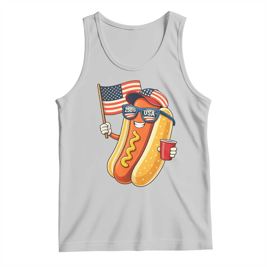 Funny Patriotic Hotdog Tank Top USA 250th Anniversary