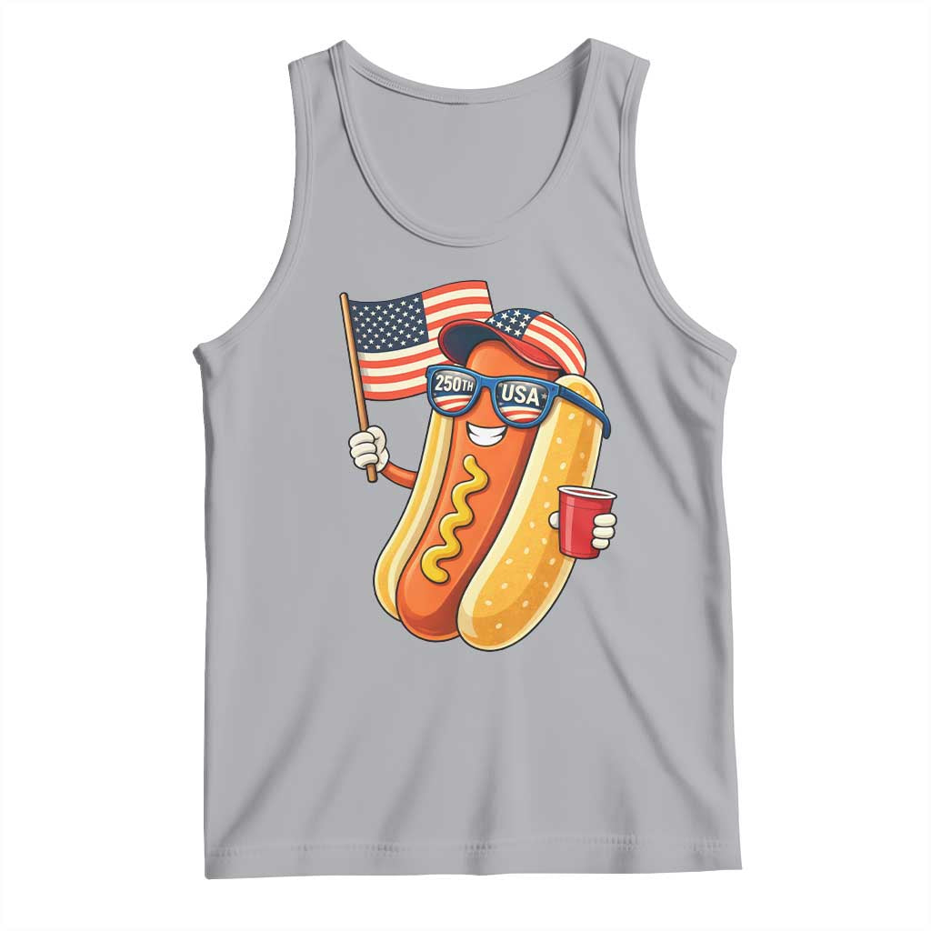 Funny Patriotic Hotdog Tank Top USA 250th Anniversary