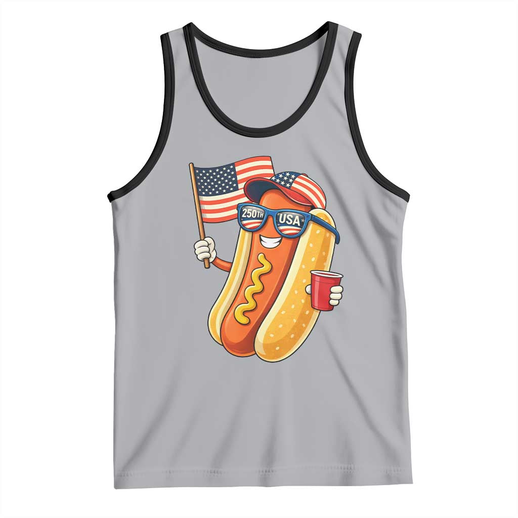 Funny Patriotic Hotdog Tank Top USA 250th Anniversary