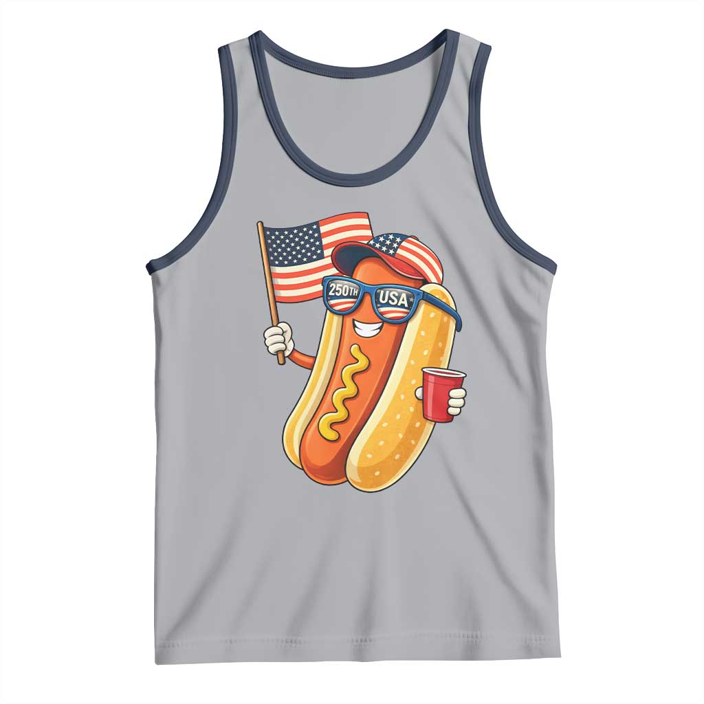 Funny Patriotic Hotdog Tank Top USA 250th Anniversary