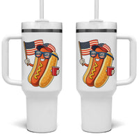 Funny Patriotic Hotdog Tumbler With Handle USA 250th Anniversary