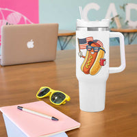Funny Patriotic Hotdog Tumbler With Handle USA 250th Anniversary