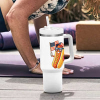 Funny Patriotic Hotdog Tumbler With Handle USA 250th Anniversary