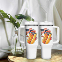 Funny Patriotic Hotdog Tumbler With Handle USA 250th Anniversary