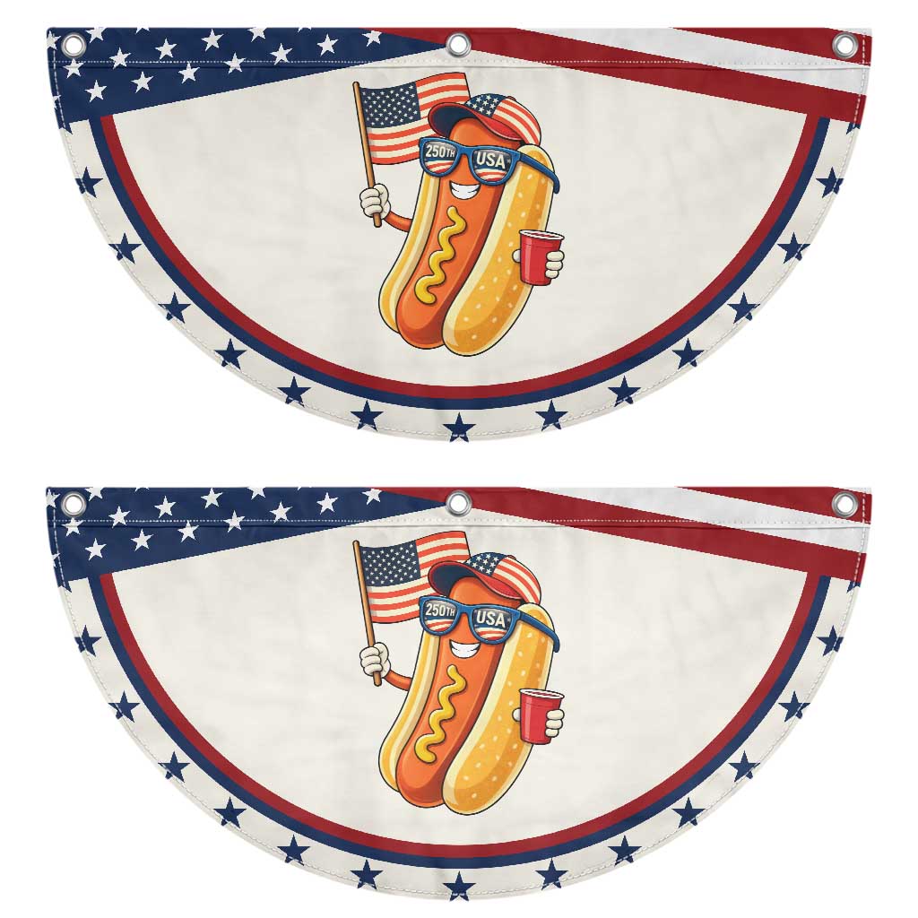 Funny Hotdog Patriotic Fan Flag USA 250th Anniversary