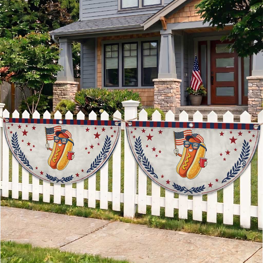 Funny Hotdog Patriotic Fan Flag USA 250th Anniversary
