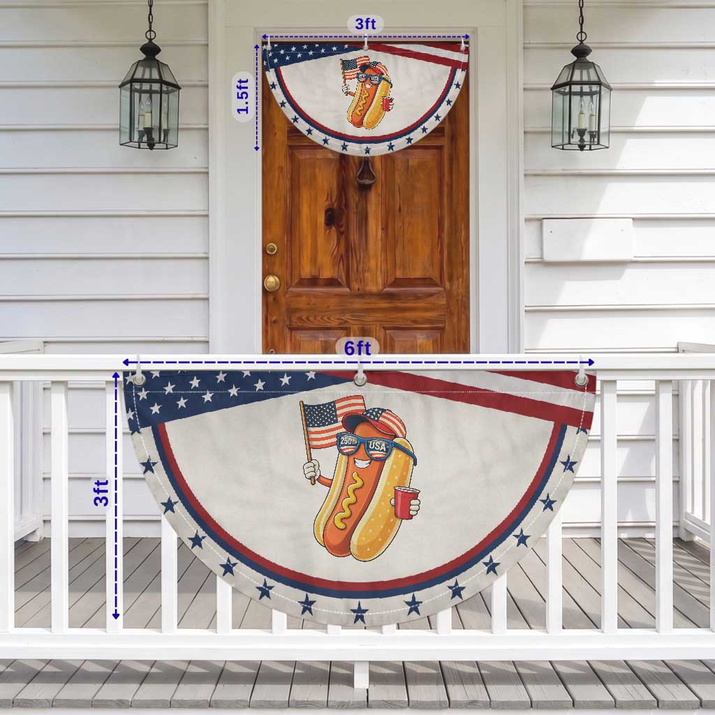 Funny Hotdog Patriotic Fan Flag USA 250th Anniversary