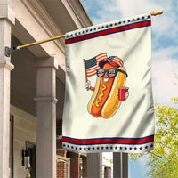 Funny Patriotic Hotdog Garden Flag USA 250th Anniversary