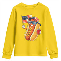 Funny Patriotic Hotdog Youth Sweatshirt USA 250th Anniversary