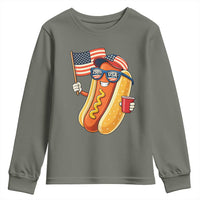 Funny Patriotic Hotdog Youth Sweatshirt USA 250th Anniversary