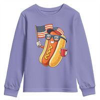 Funny Patriotic Hotdog Youth Sweatshirt USA 250th Anniversary