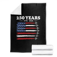 American Flag Fighter Jets Throw Blanket USA 250 Years Of Freedom