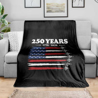 American Flag Fighter Jets Throw Blanket USA 250 Years Of Freedom