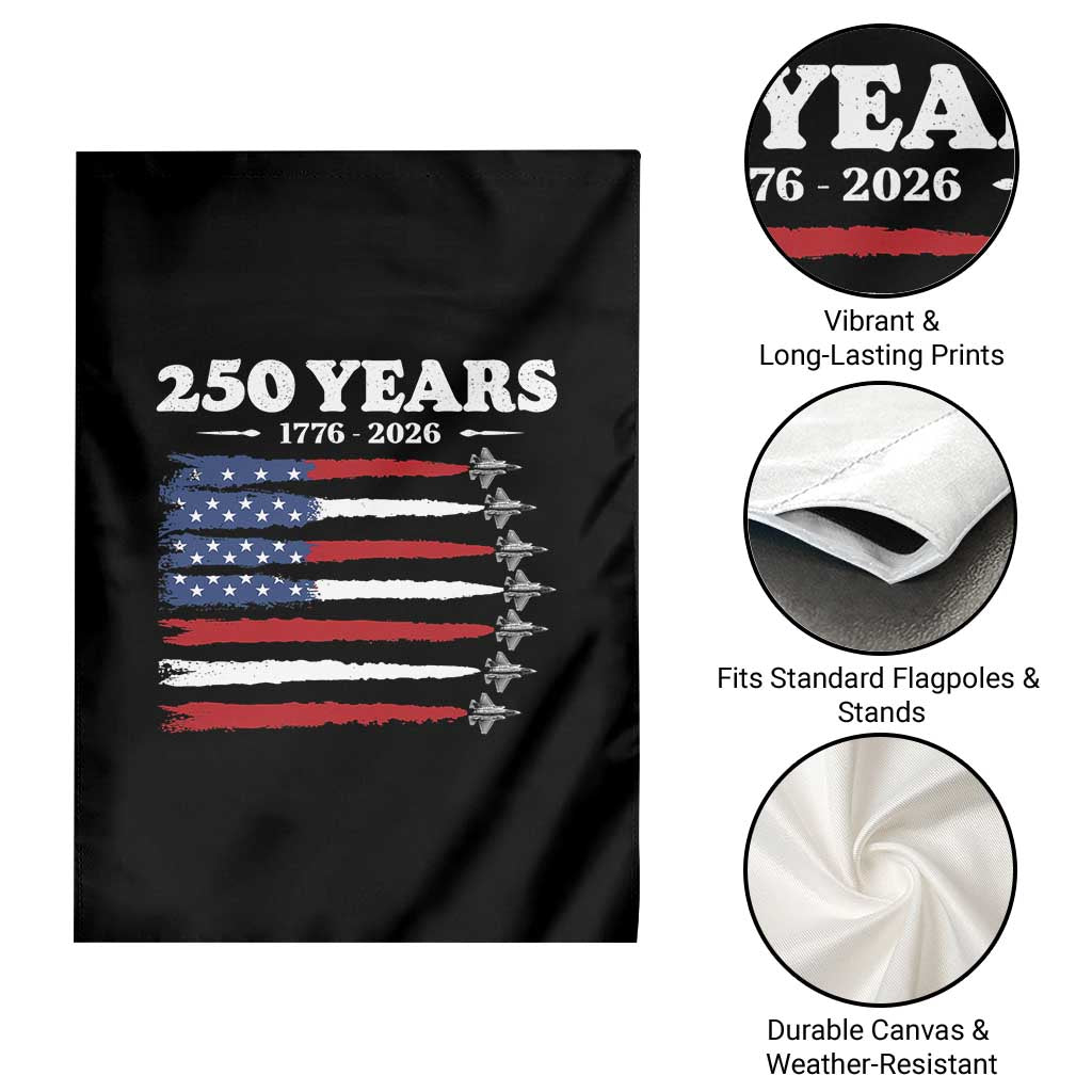 American Flag Fighter Jets Garden Flag USA 250 Years Of Freedom
