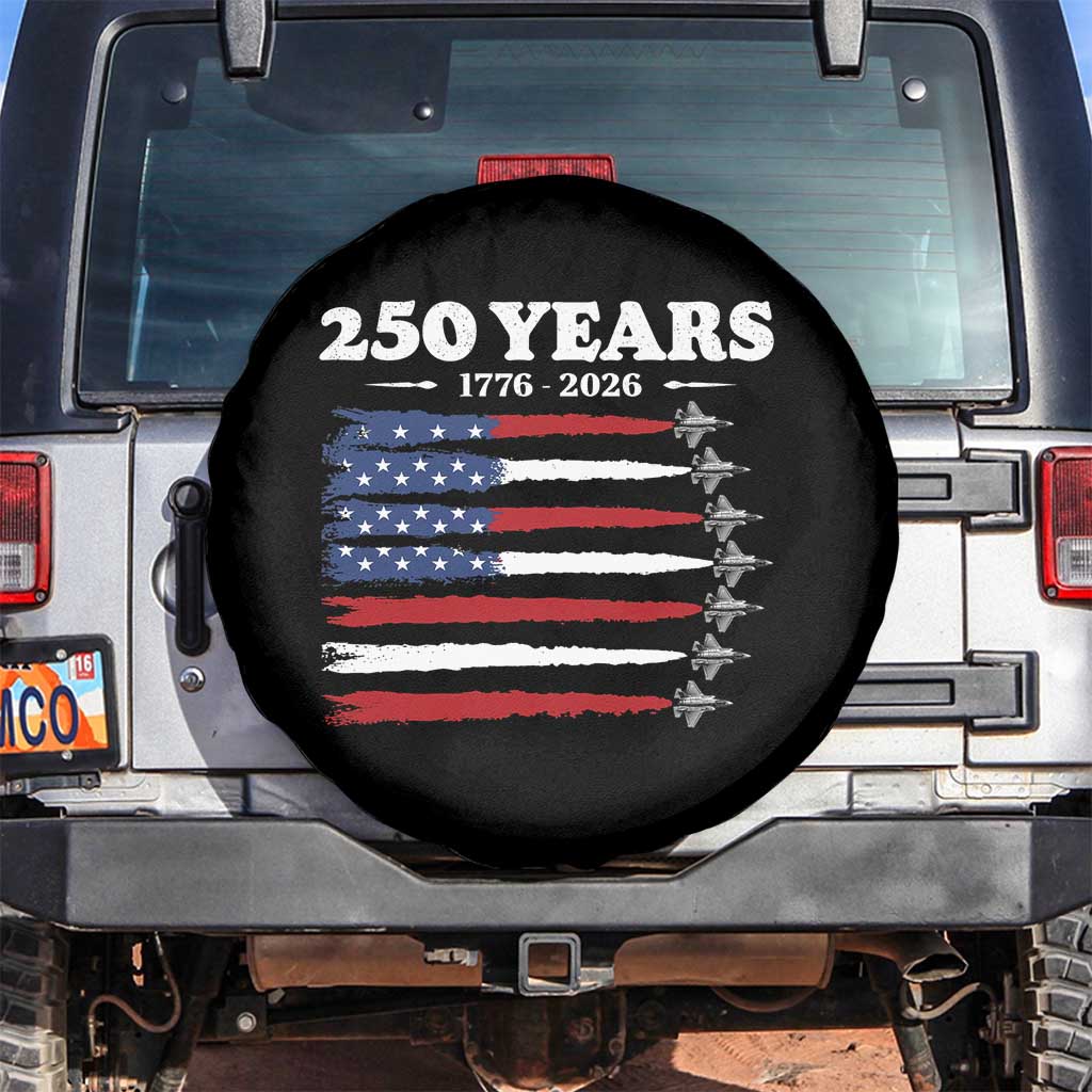 American Flag Fighter Jets Spare Tire Cover USA 250 Years Of Freedom