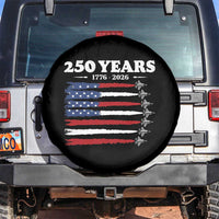 American Flag Fighter Jets Spare Tire Cover USA 250 Years Of Freedom