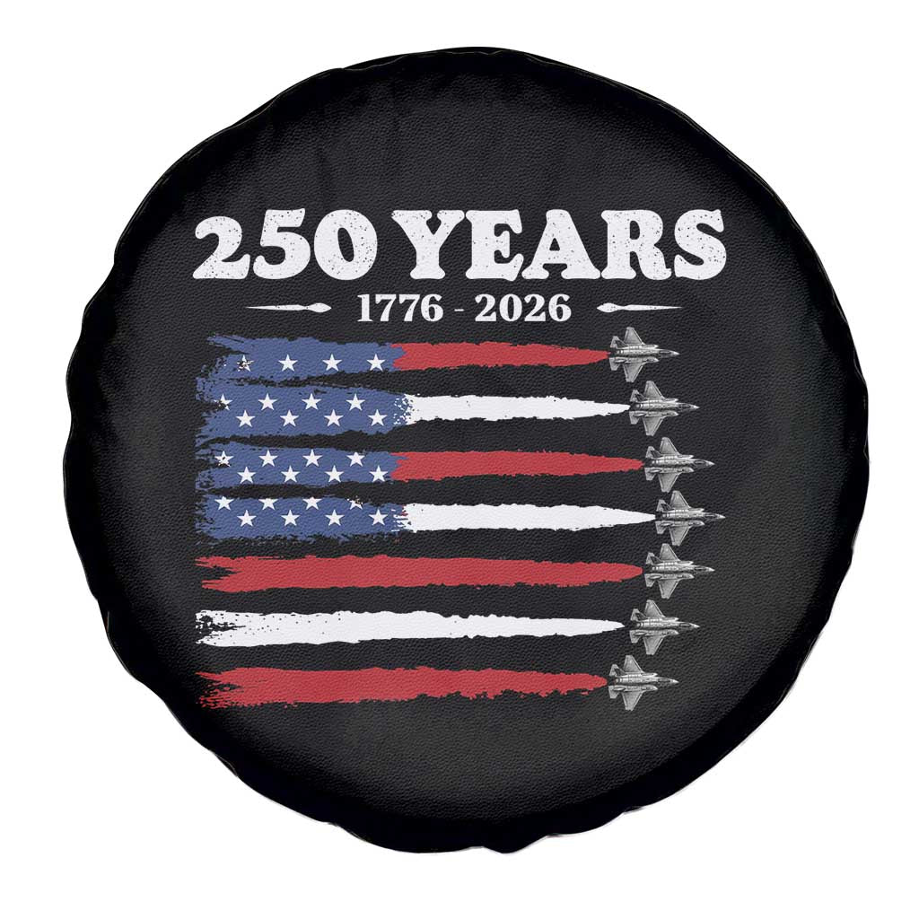 American Flag Fighter Jets Spare Tire Cover USA 250 Years Of Freedom