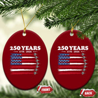 American Flag Fighter Jets Ceramic Ornament USA 250 Years Of Freedom