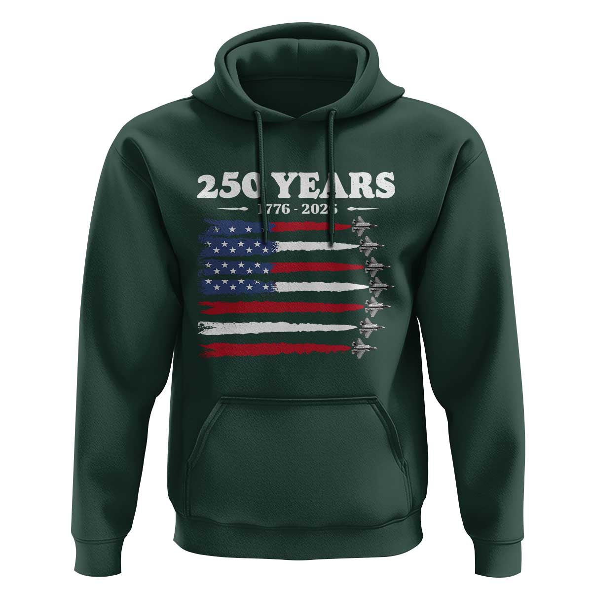American Flag Fighter Jets Hoodie USA 250 Years Of Freedom