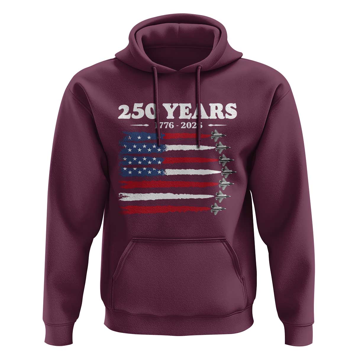 American Flag Fighter Jets Hoodie USA 250 Years Of Freedom