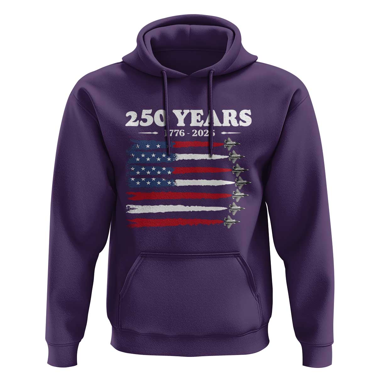 American Flag Fighter Jets Hoodie USA 250 Years Of Freedom