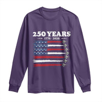 American Flag Fighter Jets Long Sleeve Shirt USA 250 Years Of Freedom