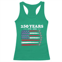 American Flag Fighter Jets Racerback Tank Top USA 250 Years Of Freedom