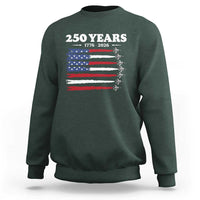 American Flag Fighter Jets Sweatshirt USA 250 Years Of Freedom