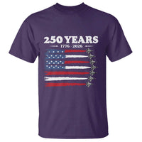 American Flag Fighter Jets T Shirt USA 250 Years Of Freedom