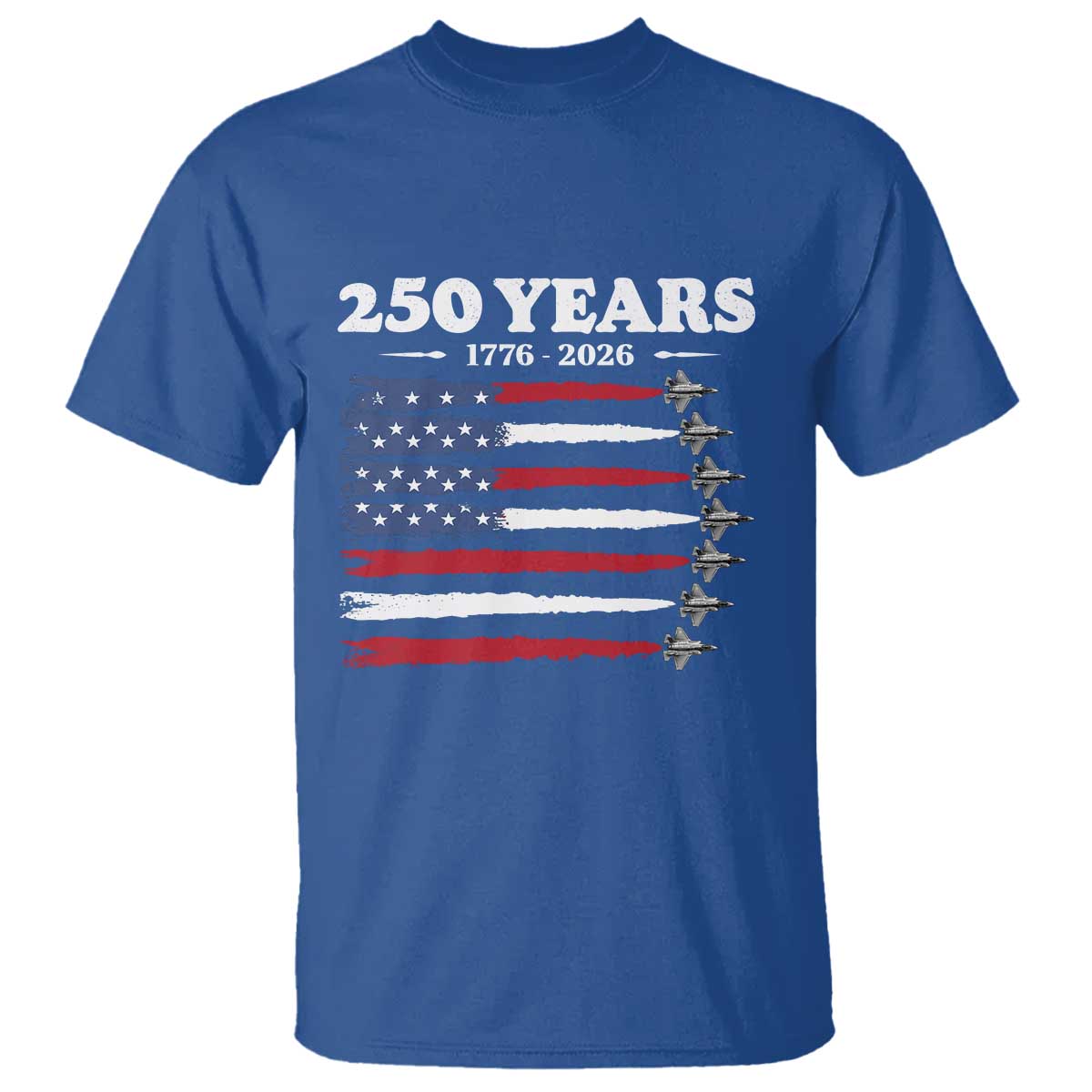 American Flag Fighter Jets T Shirt USA 250 Years Of Freedom