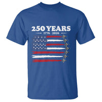 American Flag Fighter Jets T Shirt USA 250 Years Of Freedom