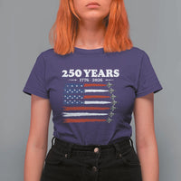 American Flag Fighter Jets T Shirt For Women USA 250 Years Of Freedom