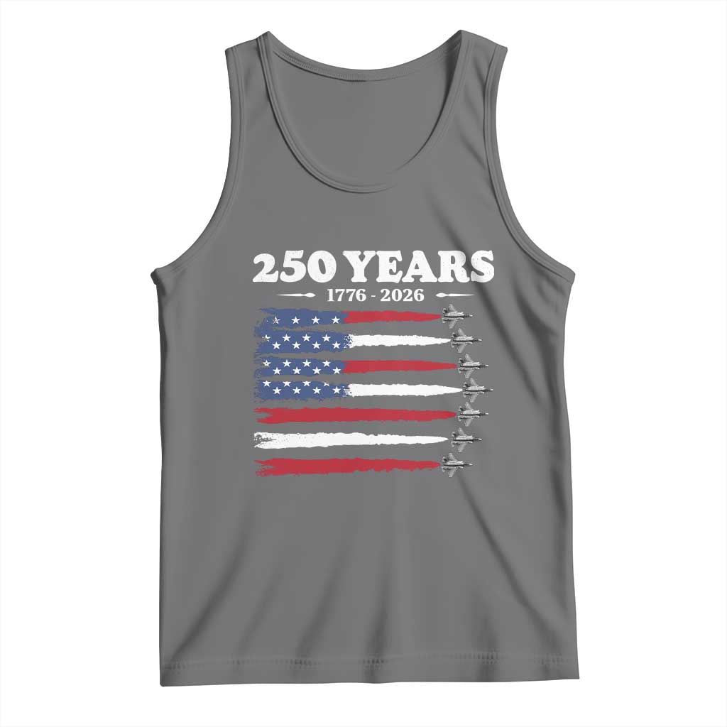 American Flag Fighter Jets Tank Top USA 250 Years Of Freedom