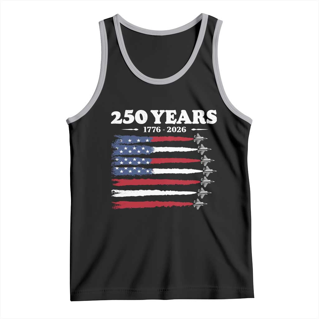 American Flag Fighter Jets Tank Top USA 250 Years Of Freedom