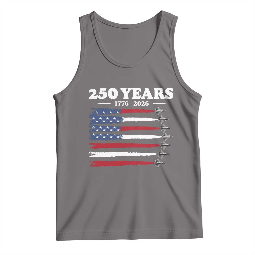 American Flag Fighter Jets Tank Top USA 250 Years Of Freedom