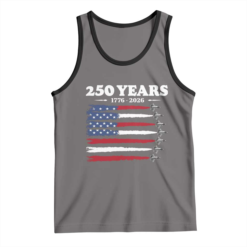 American Flag Fighter Jets Tank Top USA 250 Years Of Freedom