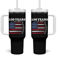 American Flag Fighter Jets Tumbler With Handle USA 250 Years Of Freedom