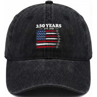 American Flag Fighter Jets Washed Cotton Baseball Cap USA 250 Years Of Freedom