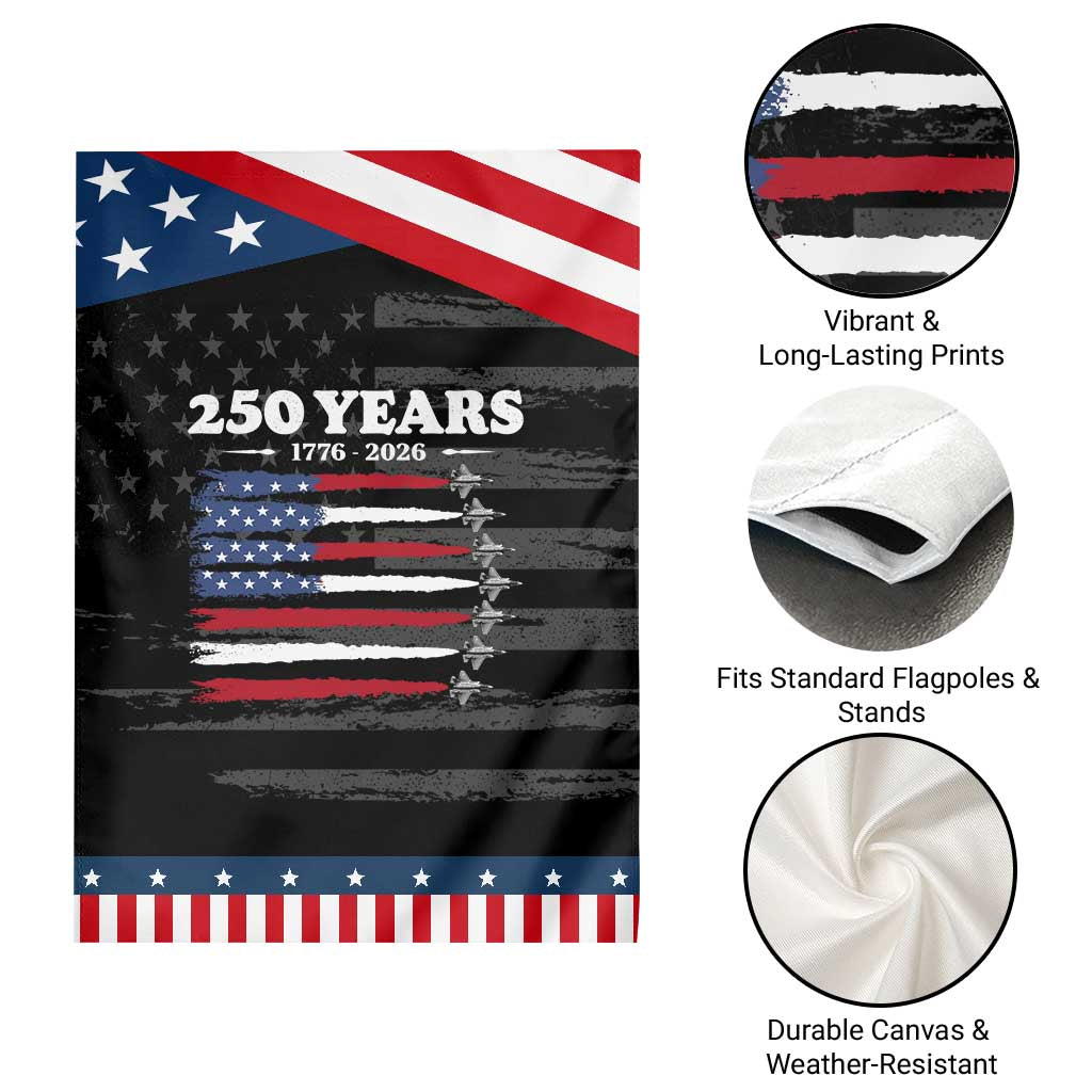 American Flag Fighter Jets Garden Flag USA 250 Years Of Freedom